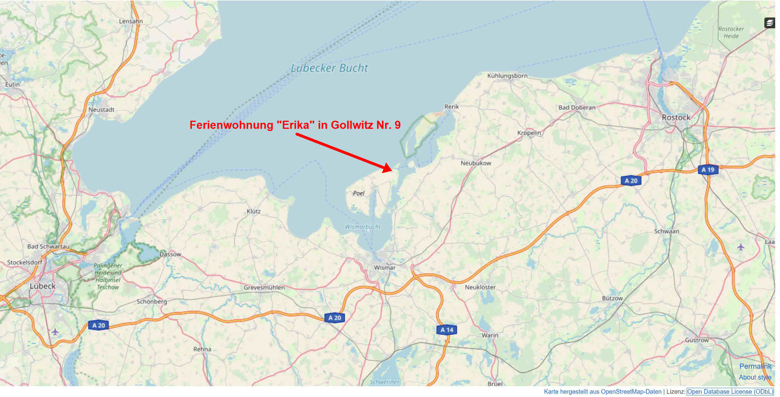 Kartenaschnitt aus OpenStreetMap gro